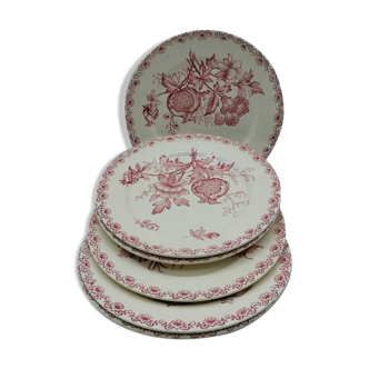 Set of 6 Alma Sarreguemines dessert plates