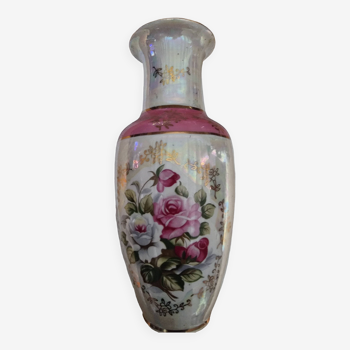 Vase  décor floral japonais