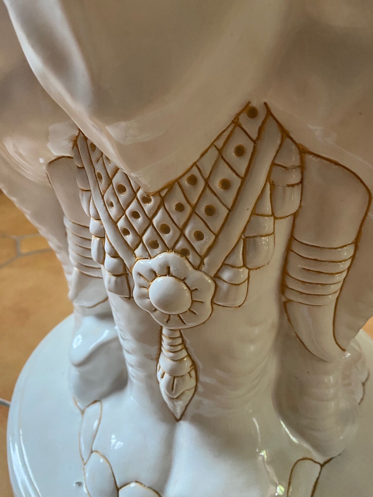 White Elephant Ceramic Stool