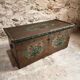 Antique French pine chest – 1838, painted folk art