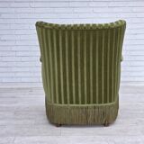 1960s, Danish armchair, original green furniture velour.