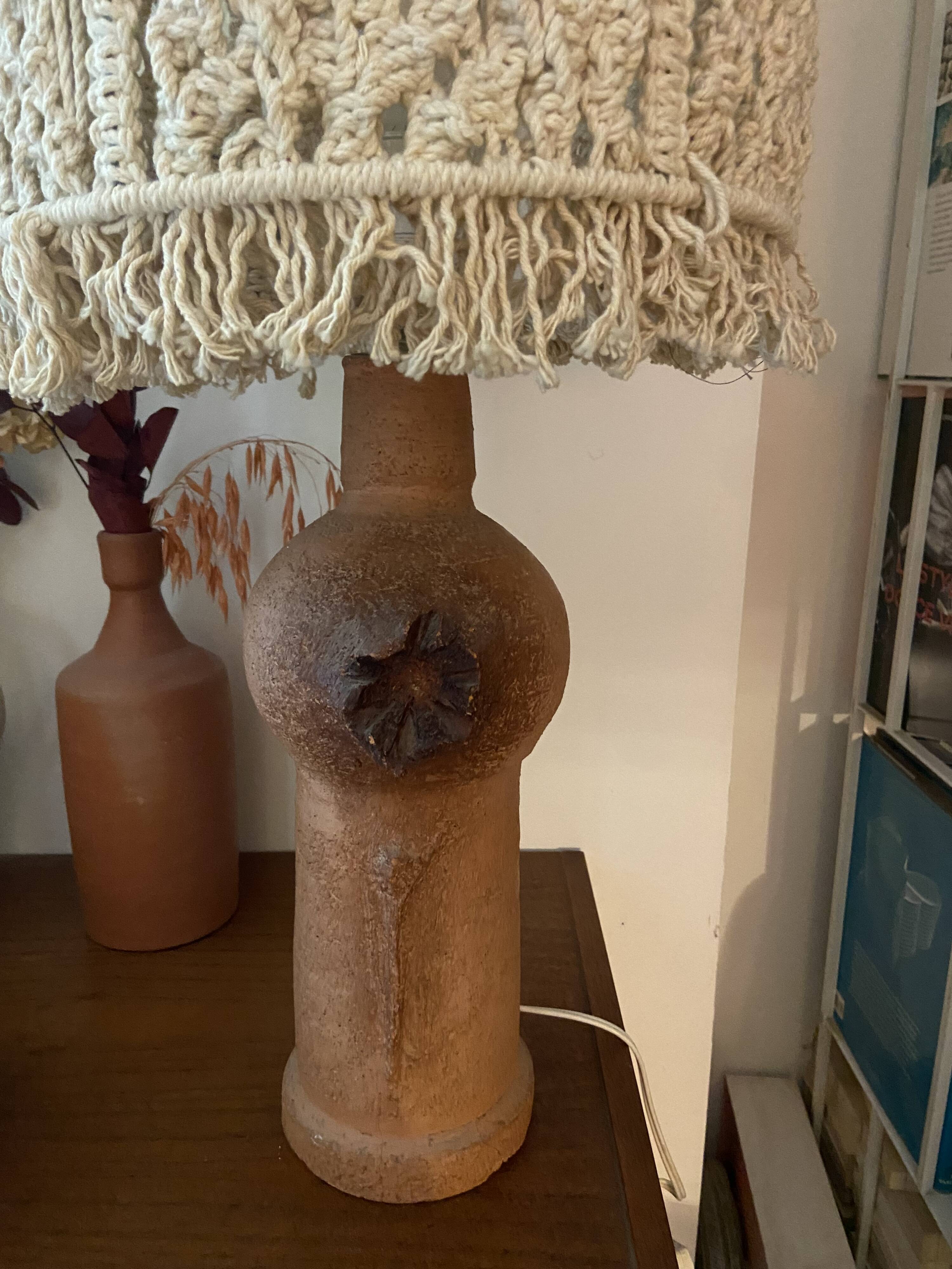 Terracotta lamp from the 60s and 70s