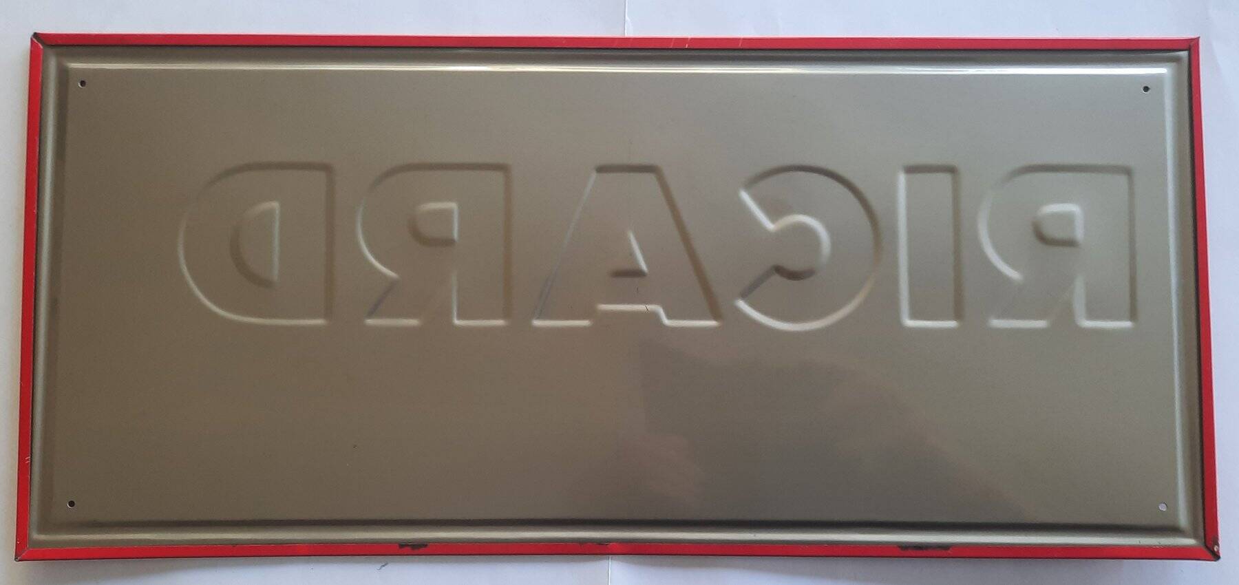 Ancienne plaque tôle ricard anisette liqueur 49x22cm 70's