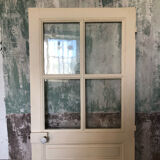 Old wooden glass door