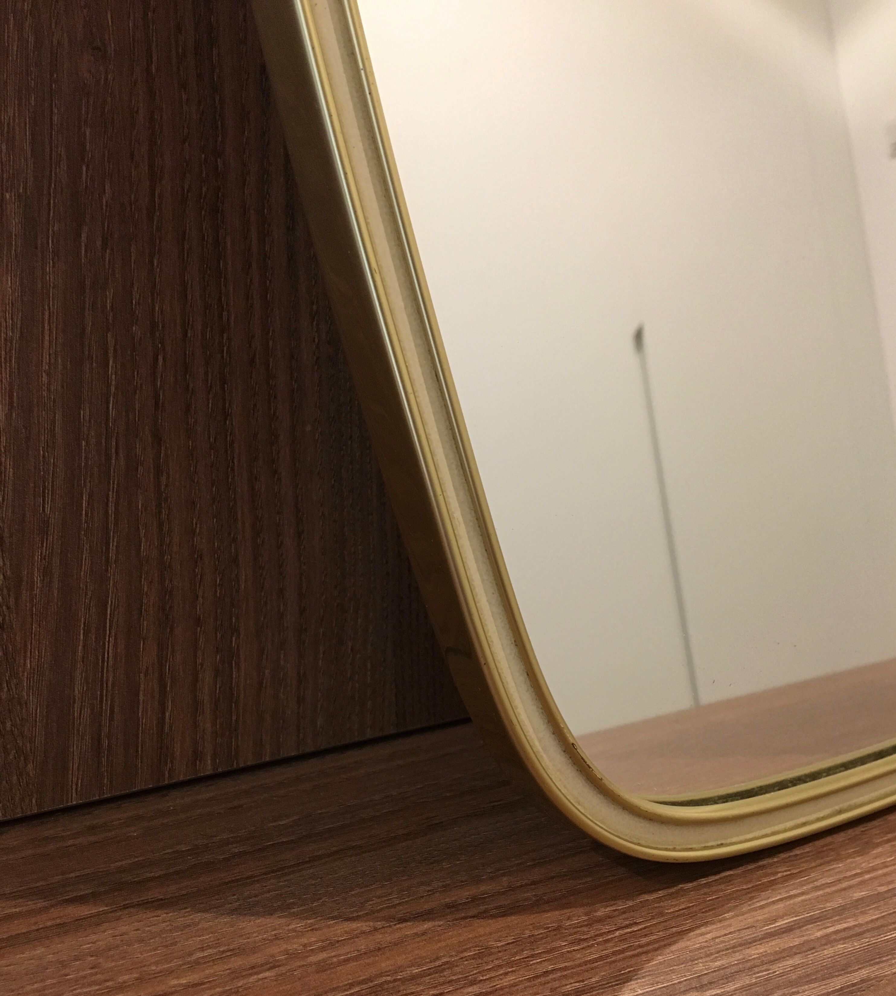 Mid-century wall mirror with brass frame 1960s 60x32cm