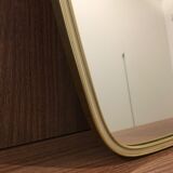 Mid-century wall mirror with brass frame 1960s 60x32cm