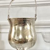 Silver metal ice bucket