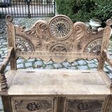 Brittany stripped oak bench