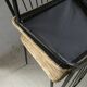 Pair of Colette Gueden chairs, black metal and fabric.