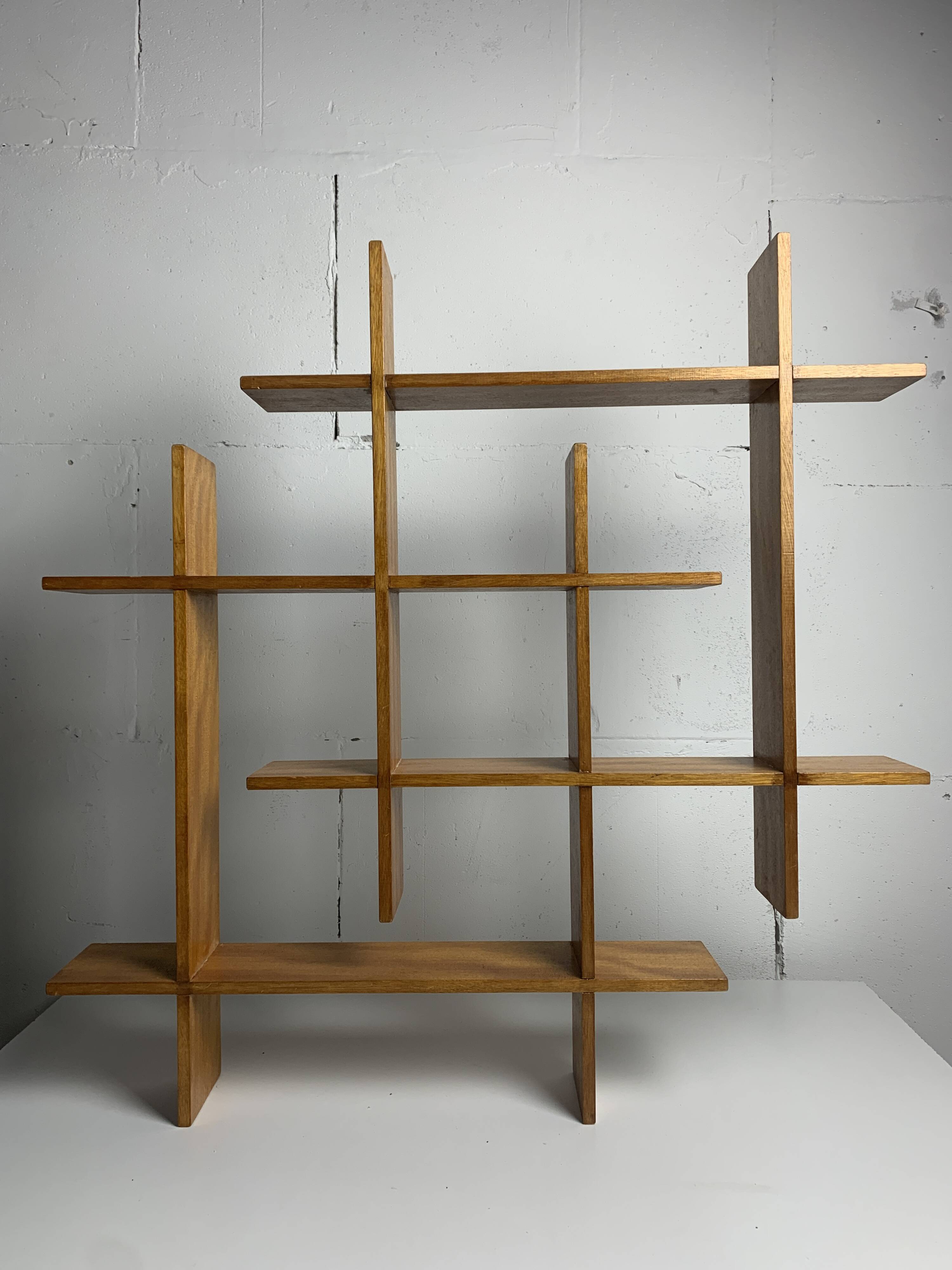 Midcentury Scandinavian teak wall shelf unit, 1960s-1970s