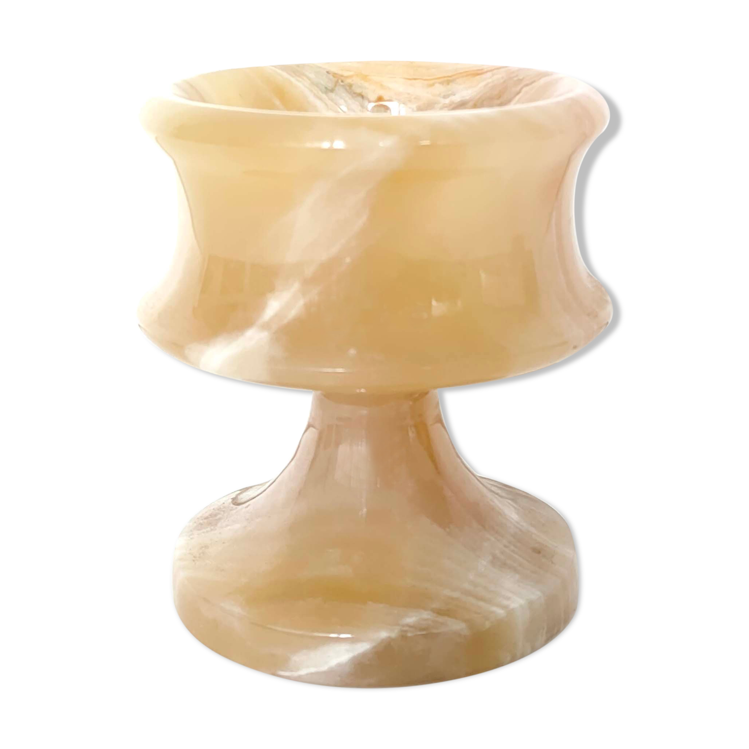 Candlestick onyx beige Ht 10cm
