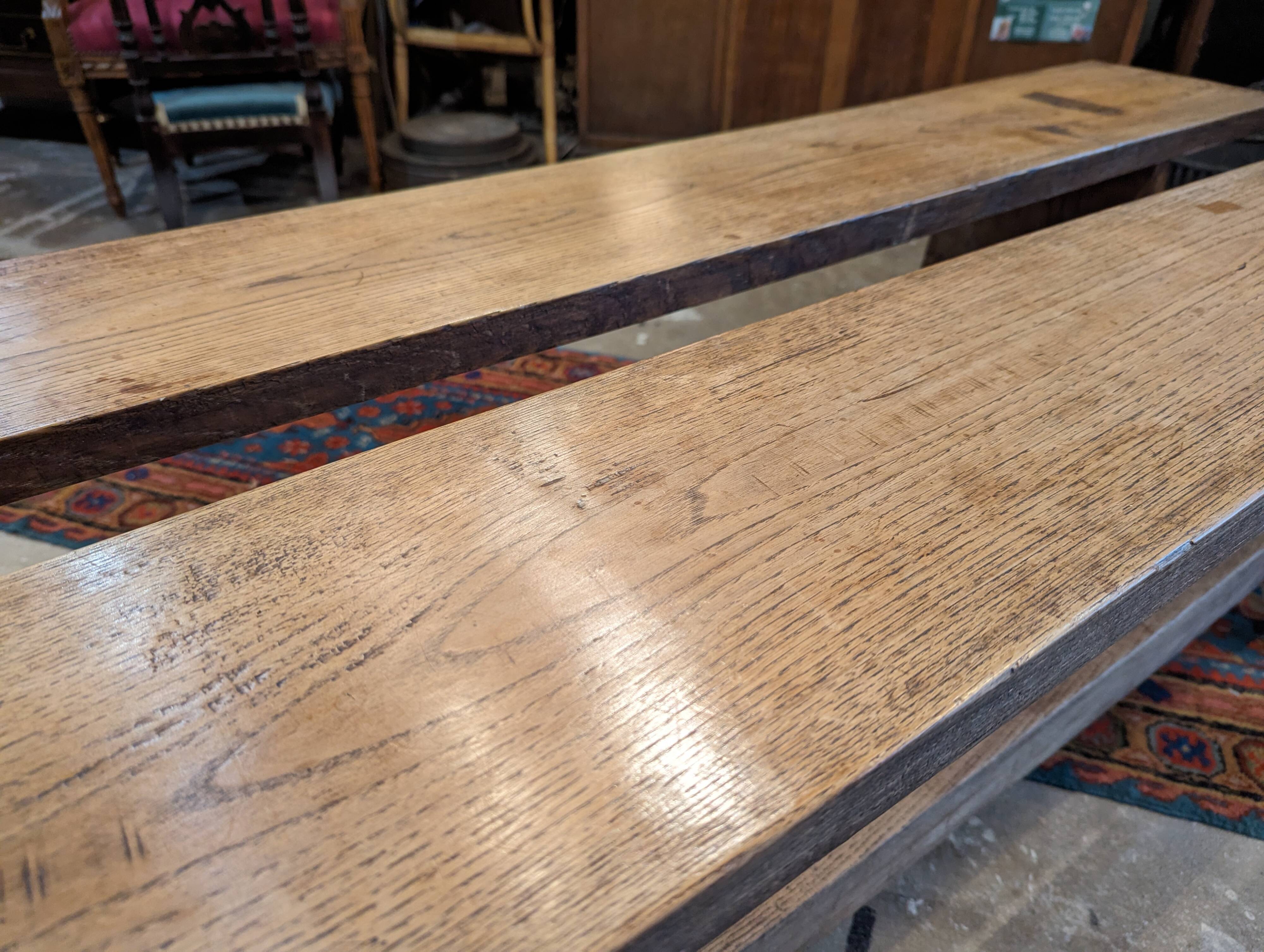 Pair of chestnut benches