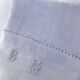 Drap 2 places lin brodé MB jour croisé