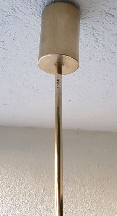 Lustre 6 branches métal et verre 60's