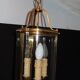 Lustre metal doré 3 lumières avec chasse en verre