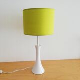 White steel and lime green shade table lamp