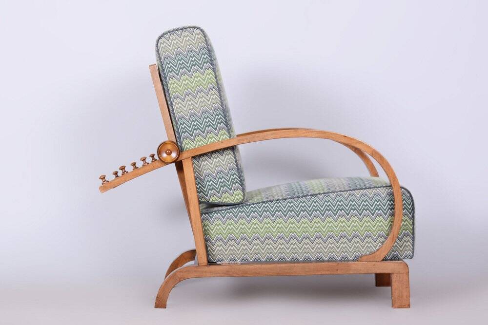 Art Deco Lounge Chair attributed to Jindřich Halabala for Up Závody, Former Czechoslovakia, 1920s