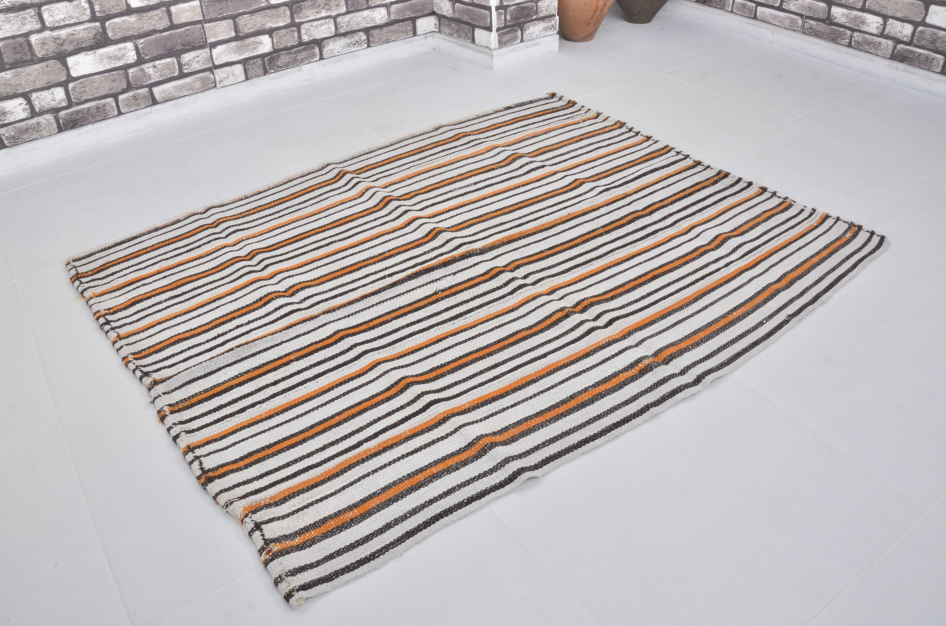 Oushak Vintage Stripe Hemp Rug sku 3683