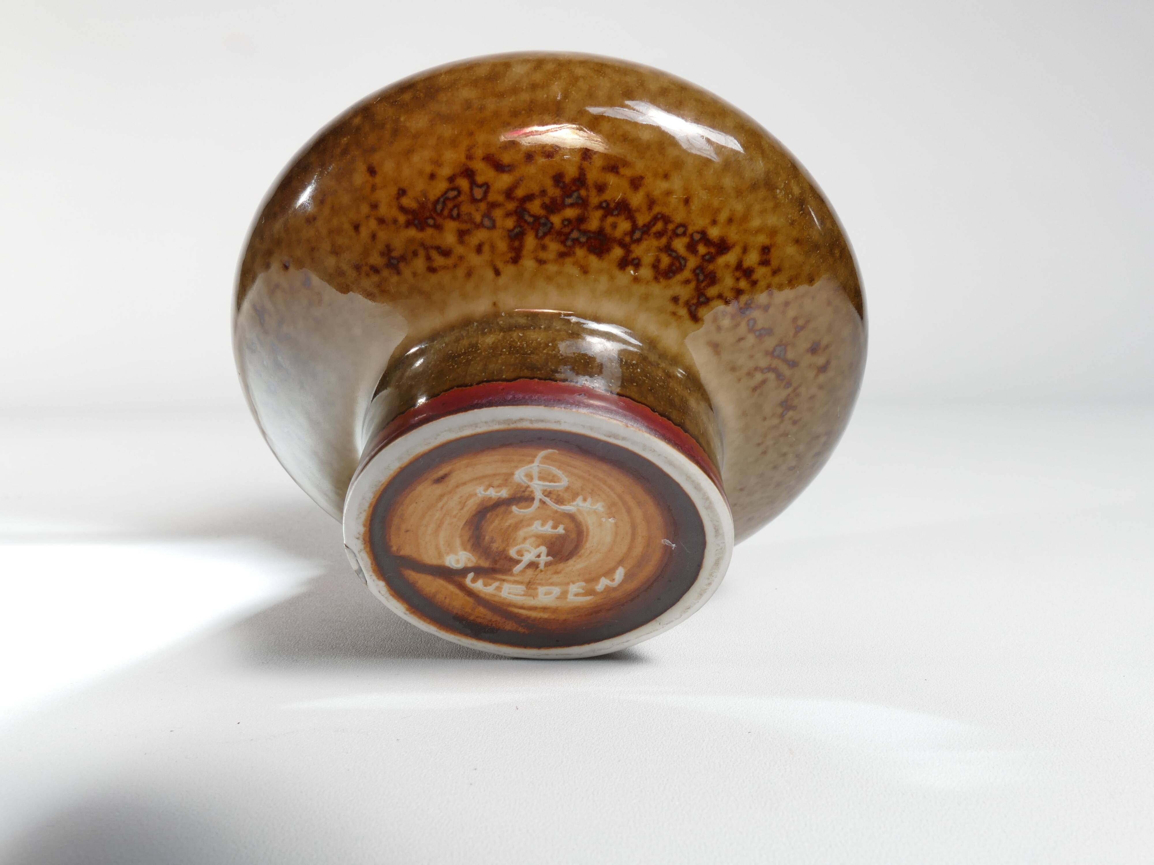 Mid-Century Modern Stoneware Bamboo Vase, by Olle Alberius for Rörstrand, Sweden