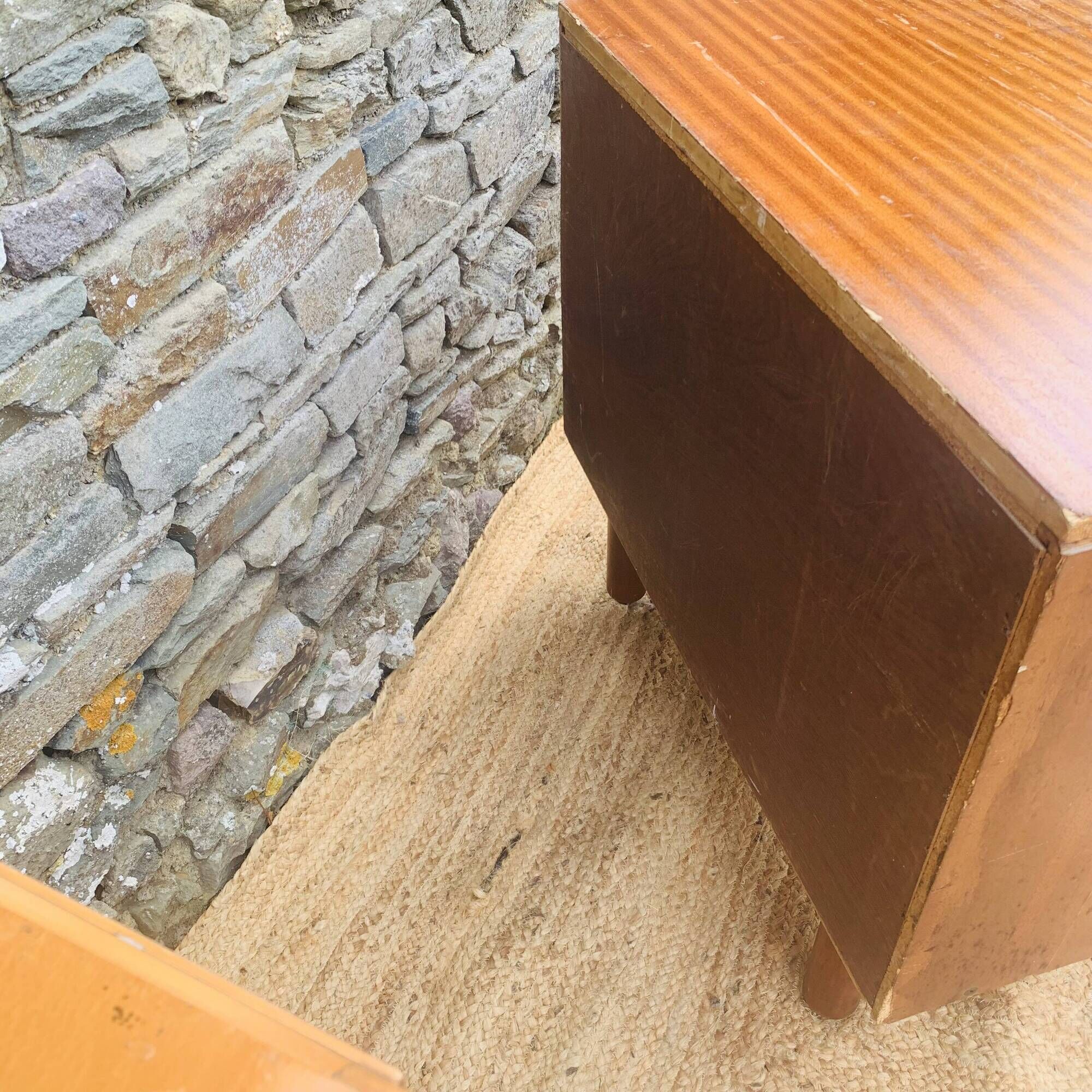Vintage chest of drawers with leather handles – 1950s/60s