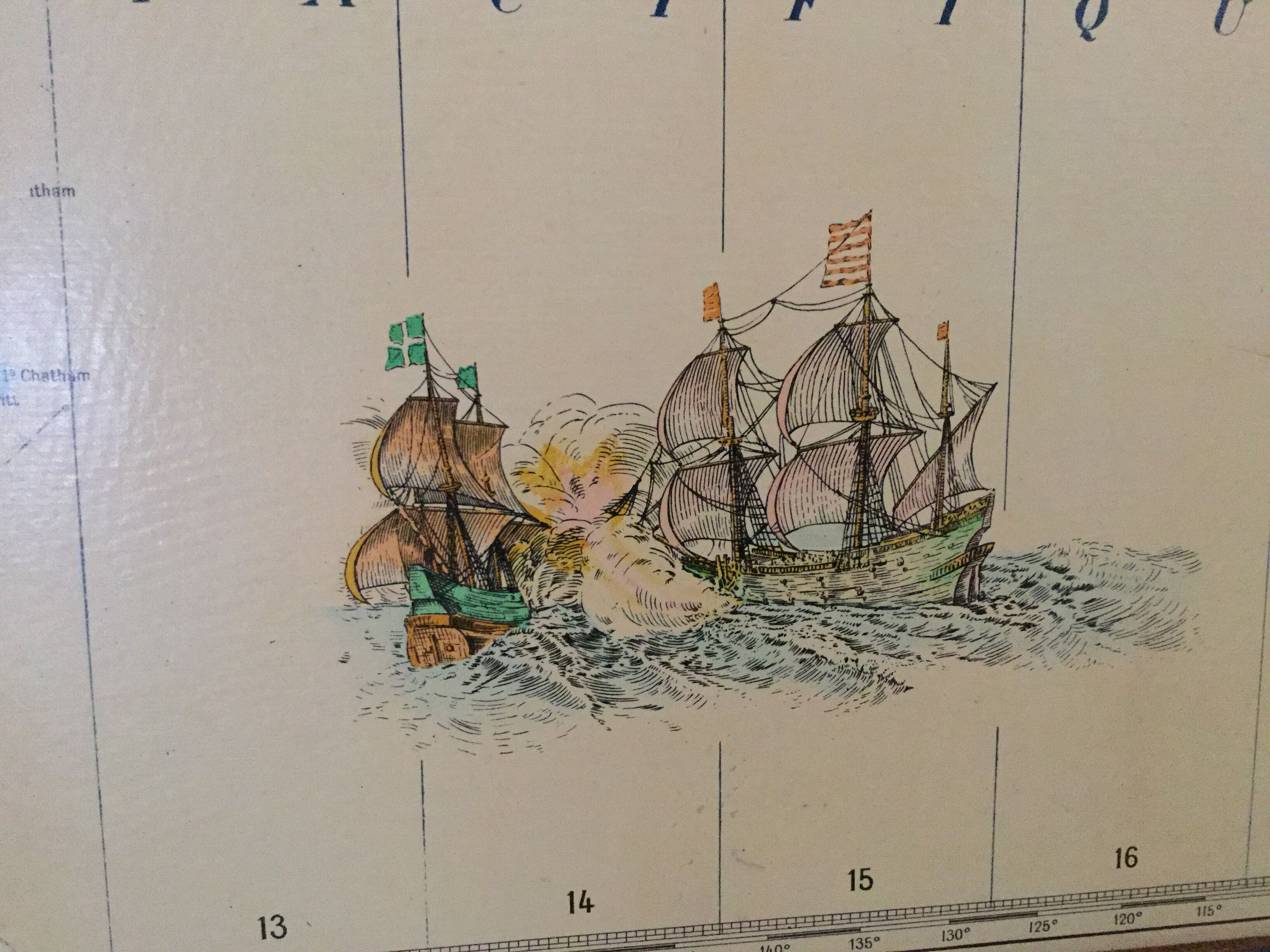 Earth planisphere Girard and Barrére from 1960