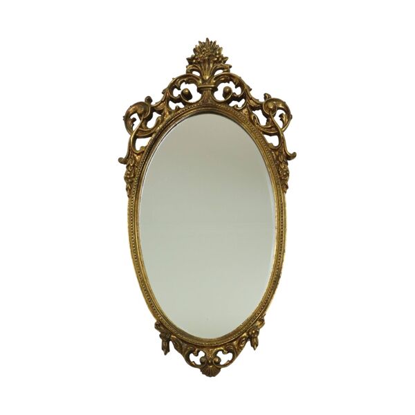 Miroir classique en résine dorée de style rococo baroque 70 cm
