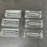 Lot de 6 porte couteaux en verre ciselé