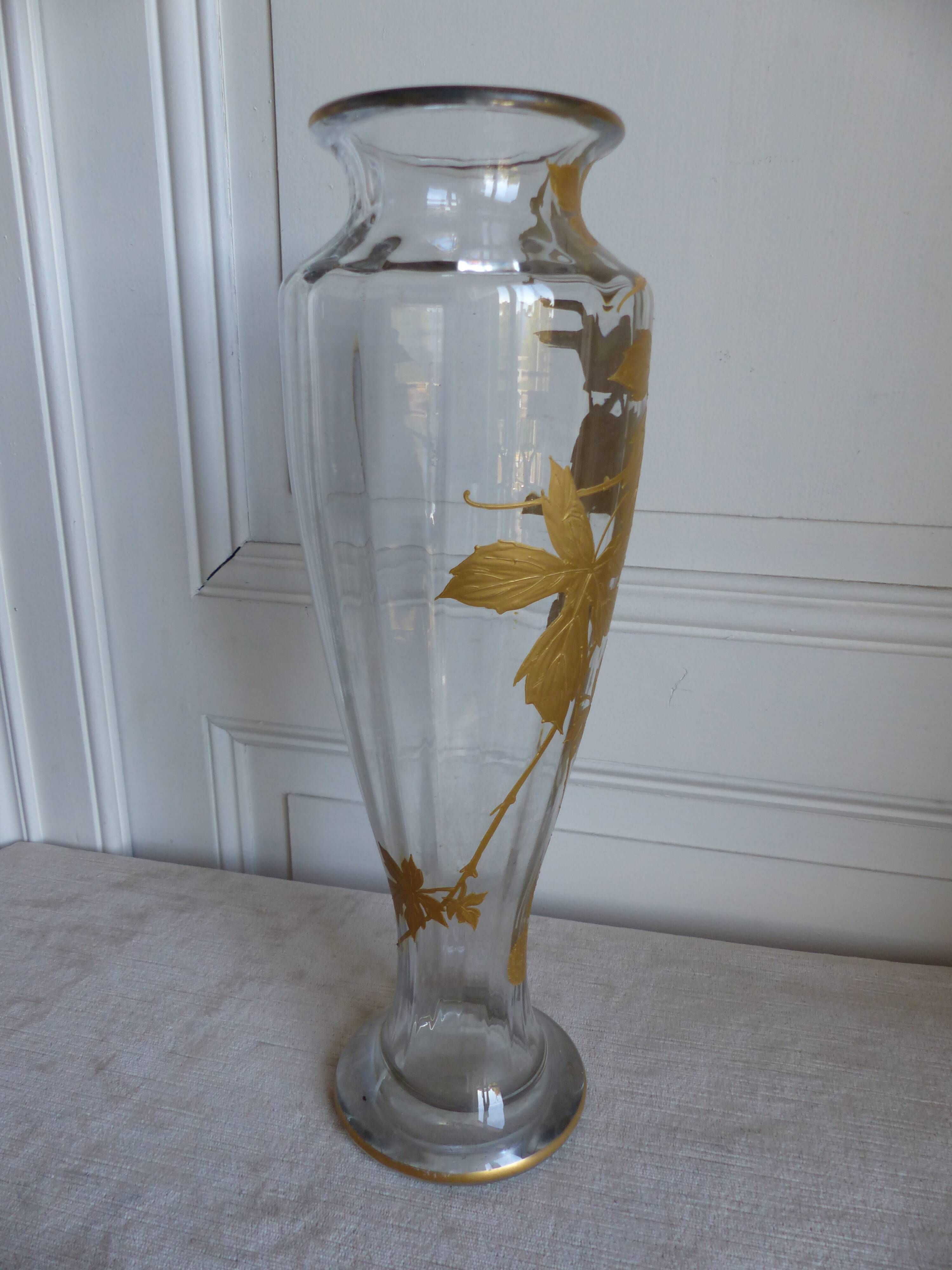 Art Nouveau era blown glass vase 1900