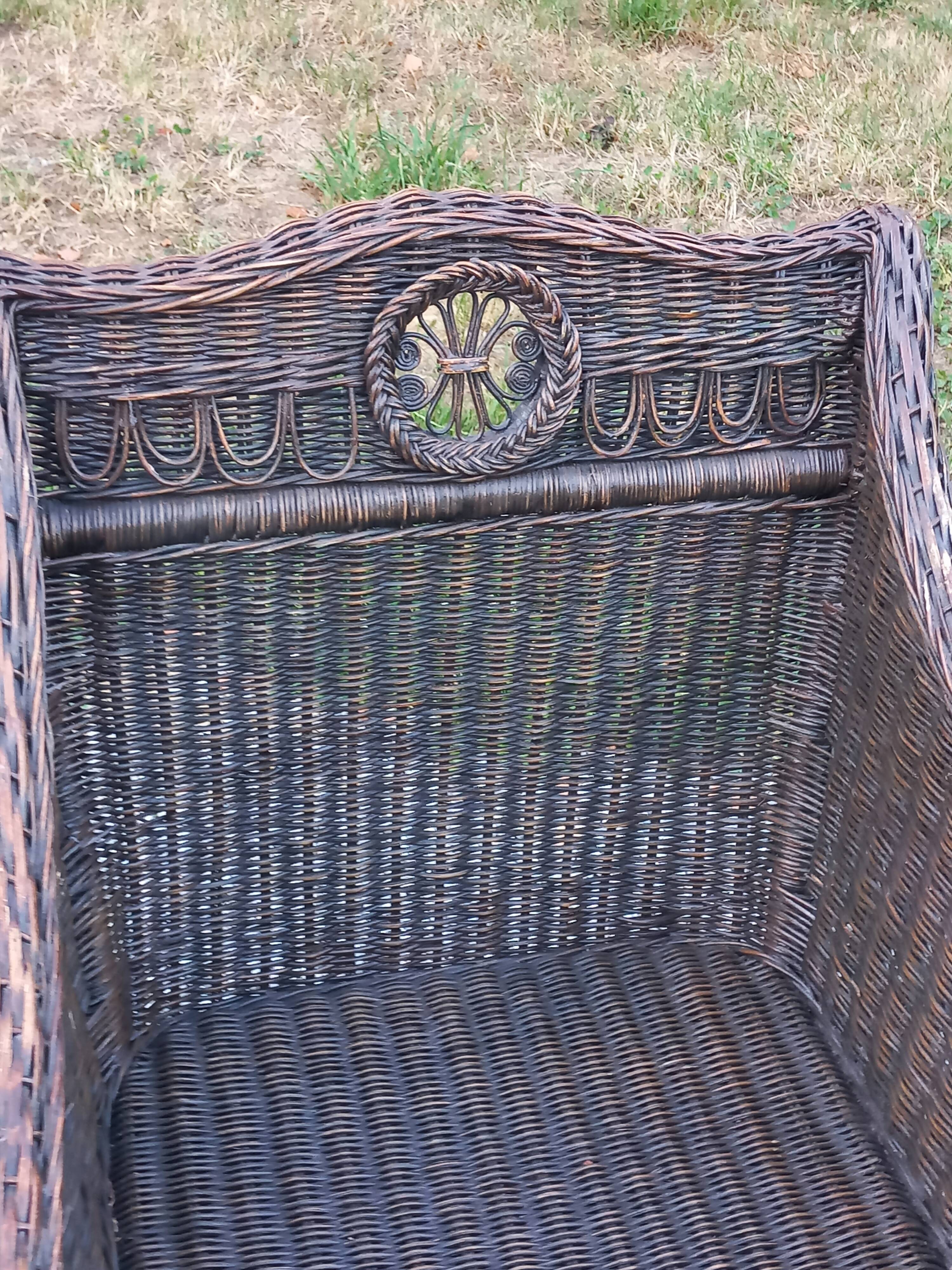 Set de 3 fauteuils en rotin des années 70