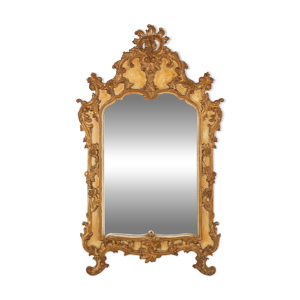 Grand miroir rococo doré
