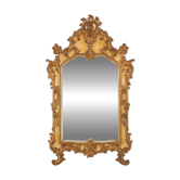 Large Rococo Gilted Mirror in Resin, Belgium, 1950s