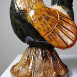 Petit coq décoratif en céramique émaillé artisanale art populaire
