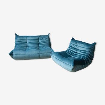 2 seater sofa and armchair Togo designed by Michel Ducaroy 1973