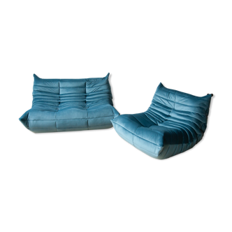 2 seater sofa and armchair Togo designed by Michel Ducaroy 1973