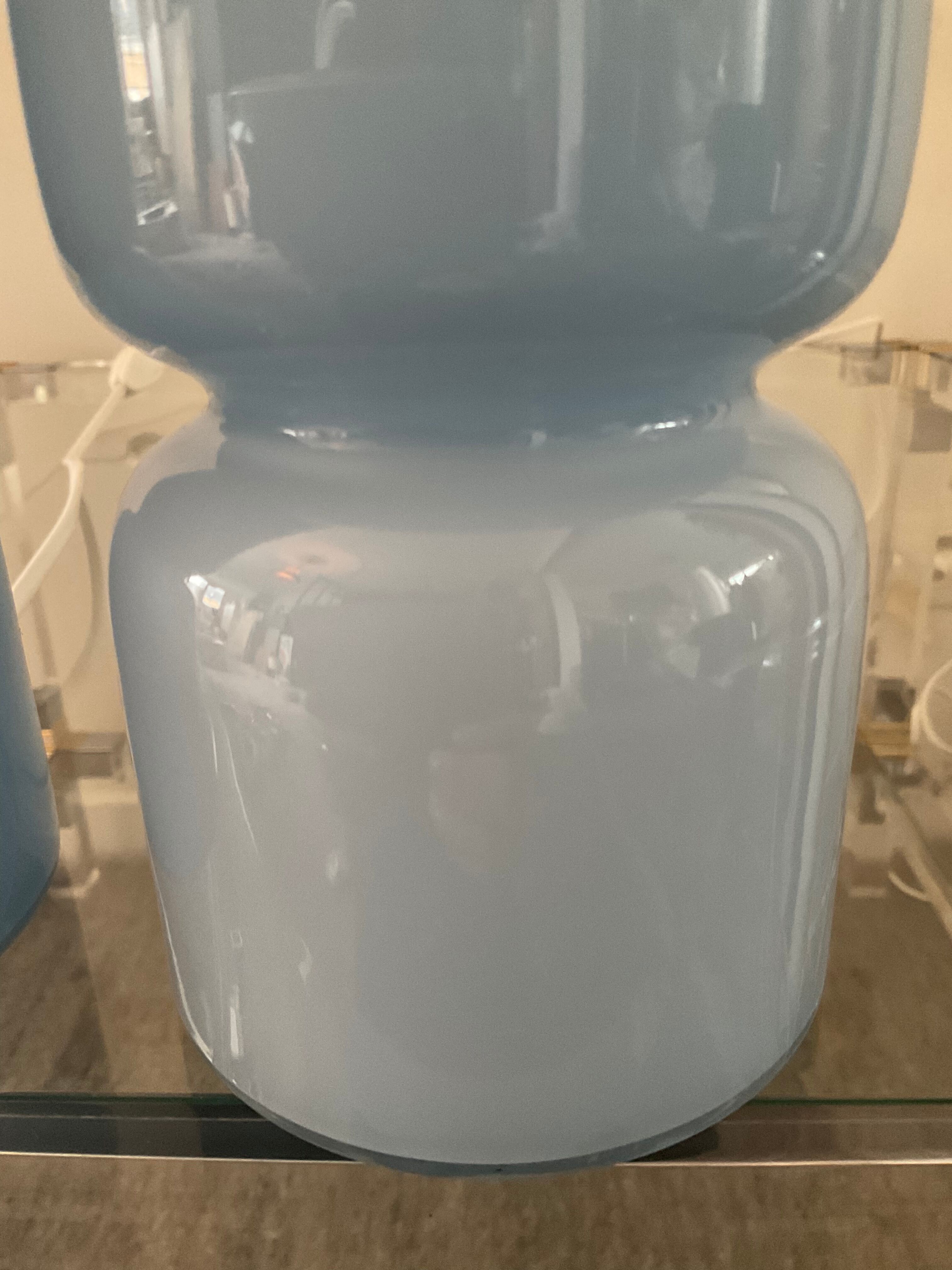 Pair of vintage lamps in blue glass