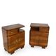 Tables de chevet Art déco italiennes en noyer, années 1940.