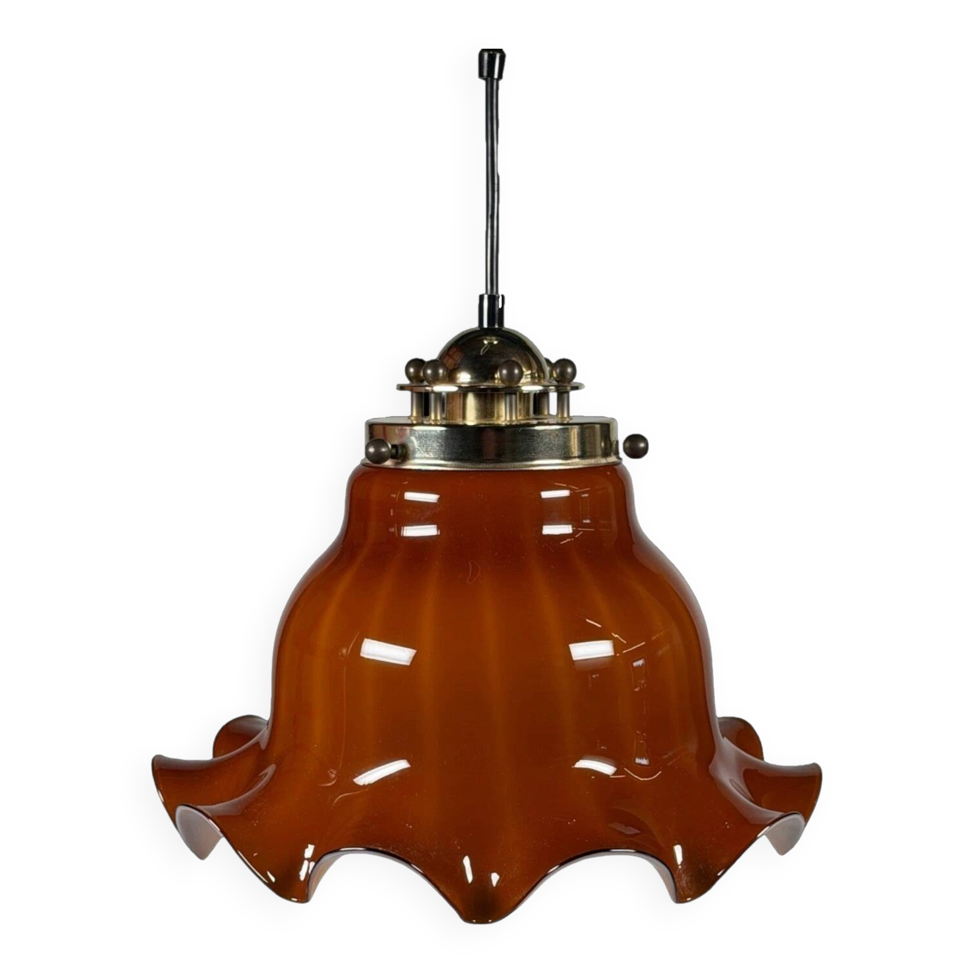 60s 70s Peill & Putzler Germany Ceiling Light Glass Space Age Design