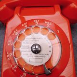 Phone orange vintage s63 socotel with dial