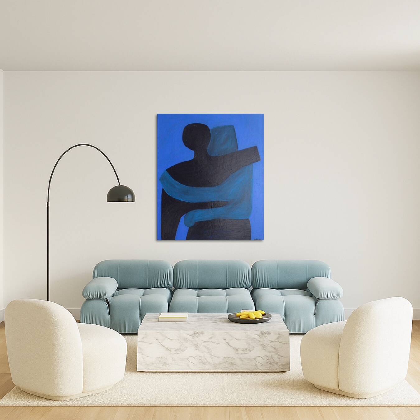 Abstrait figuratif contemporain "Can i hold you" 100x81cm