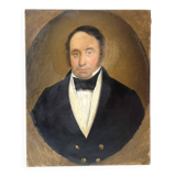 Portrait of a man in oil on canvas 19th century, old painting 1843 signed