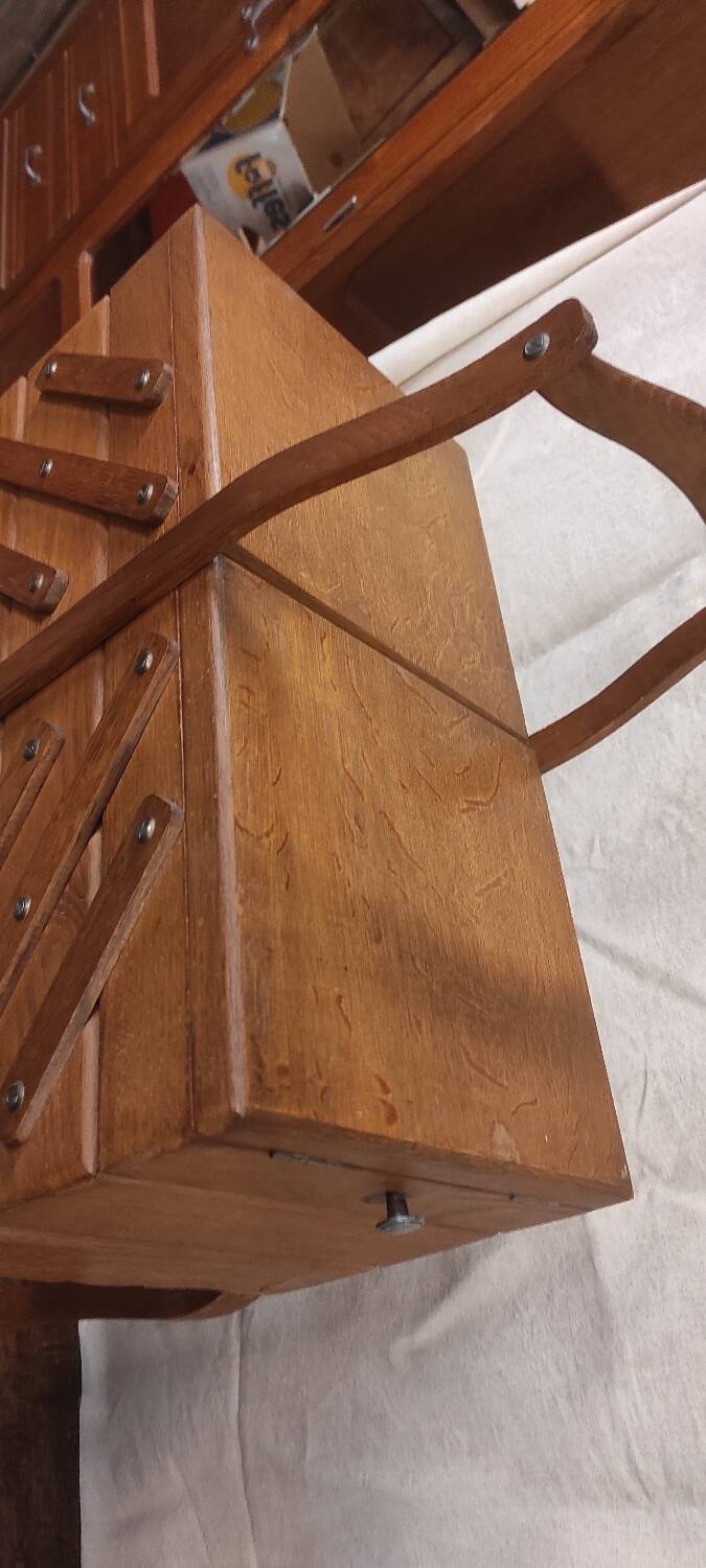 Old vintage seamstress worker on feet