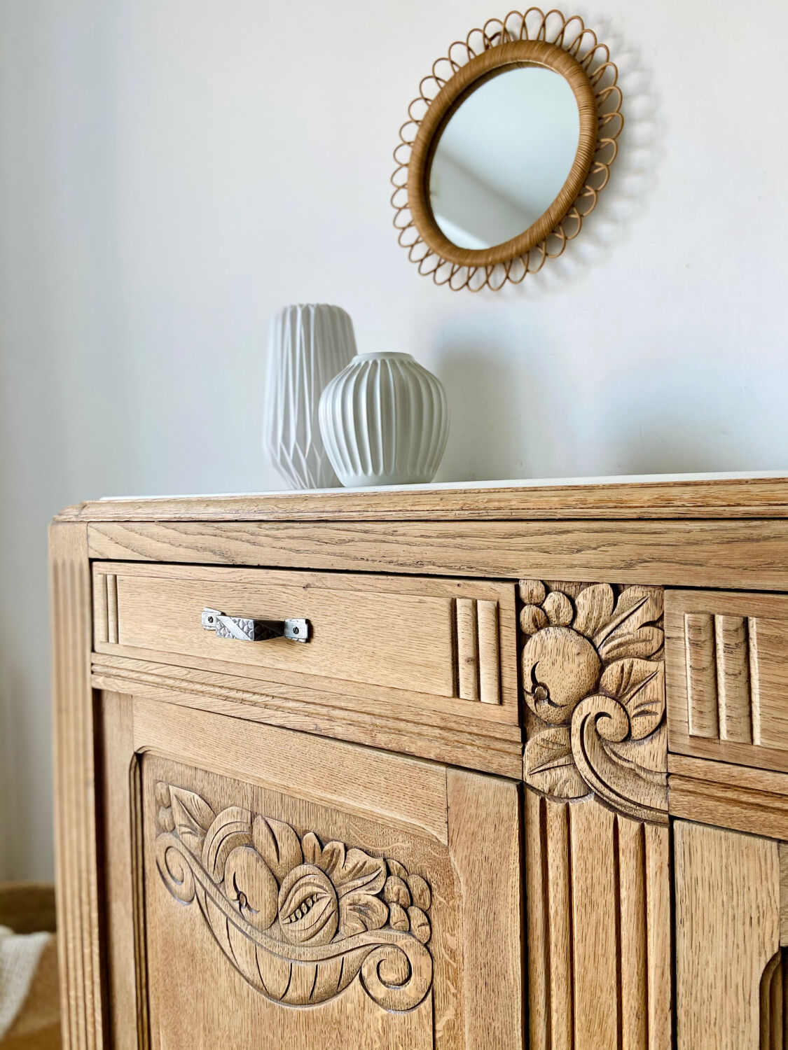 Buffet Art Déco en chêne massif