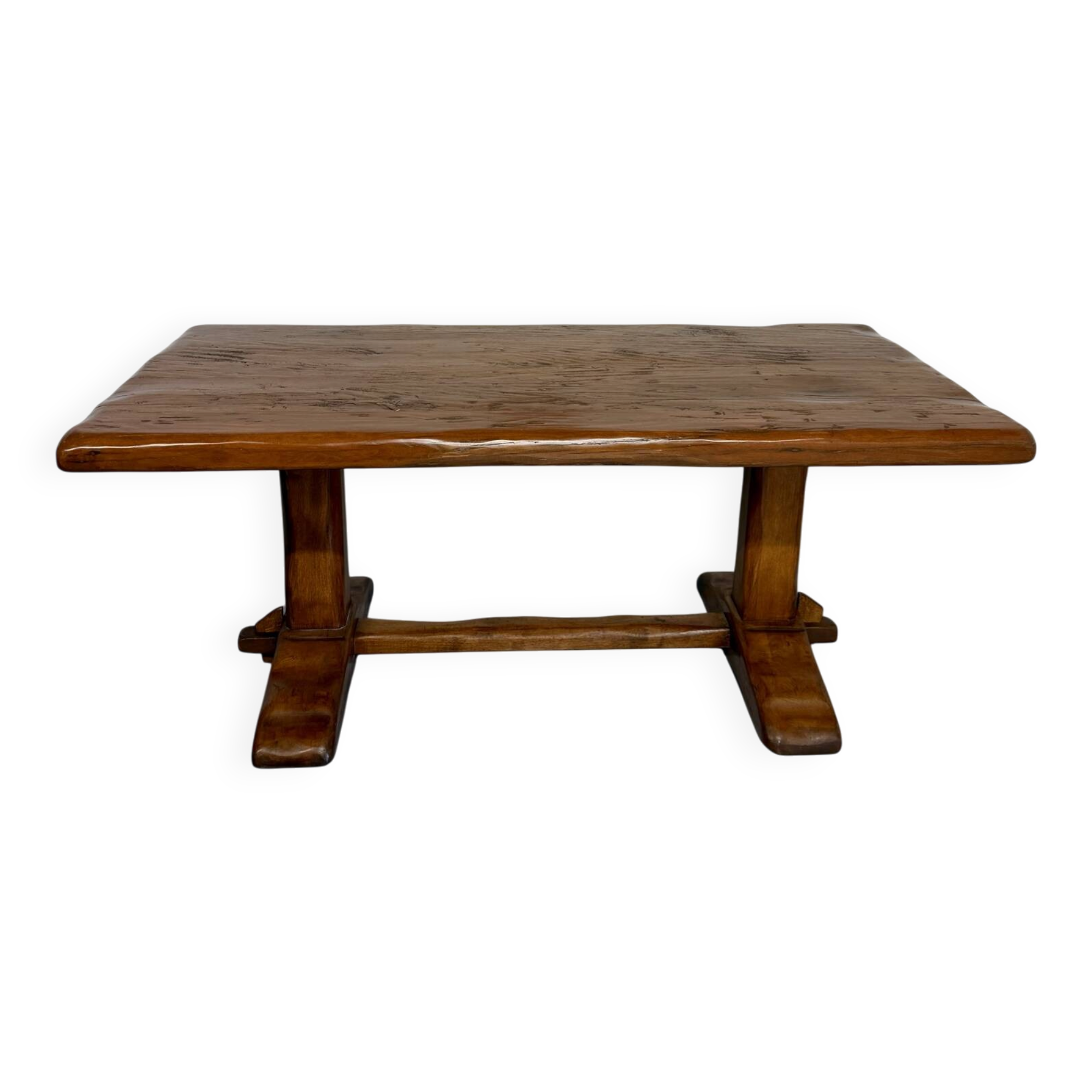 Monastery farmhouse table in thick solid oak, vintage 1960s.