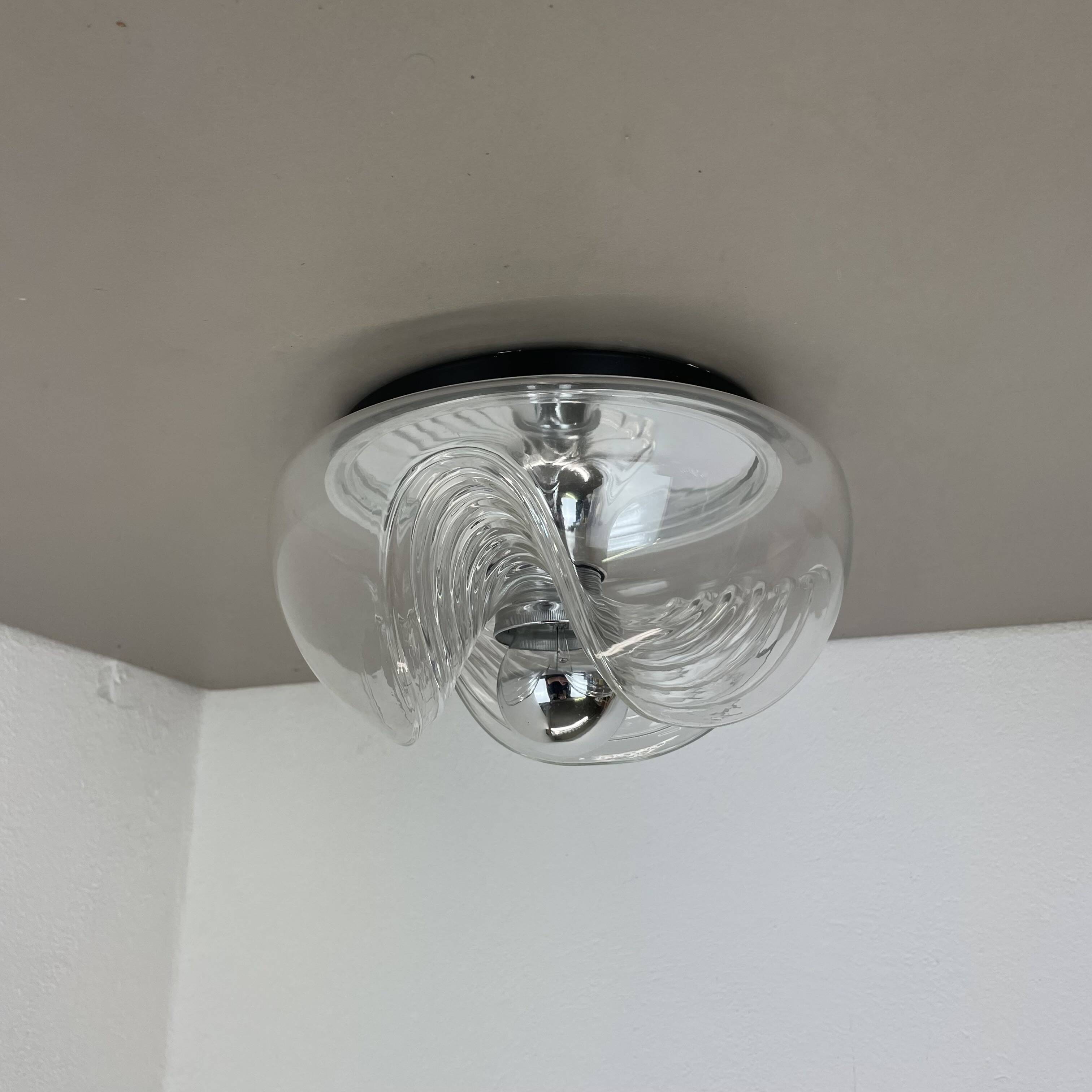 27cm "Wave" ceiling Wall Light by Koch and Lowy, Peill & Putzler, Germany
