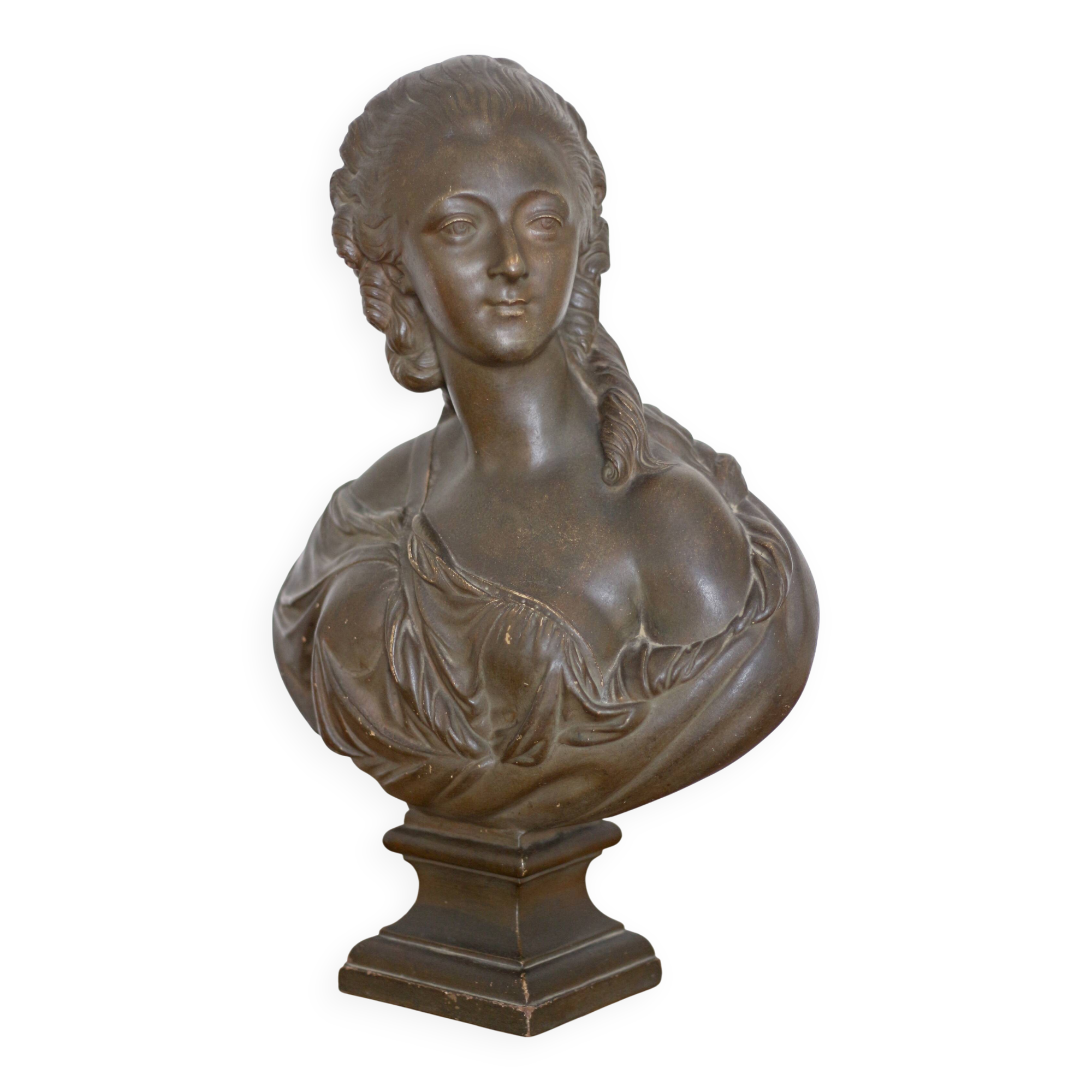 Plaster bust of Madame Du Barry after Pajour, 19th century.