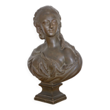 Buste en plâtre de Mme Du Barry d'après Pajour, XIXème s.