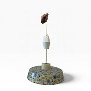 Suspension/lustre/plafonnier vintage bleu à motif floral