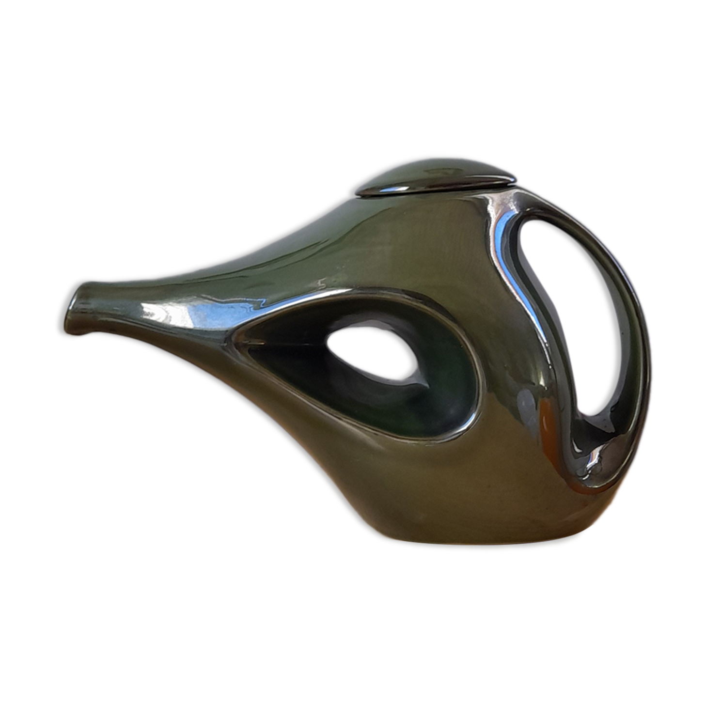 Openwork green teapot 1960