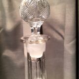 Pressed glass liqueur carafe molded table art