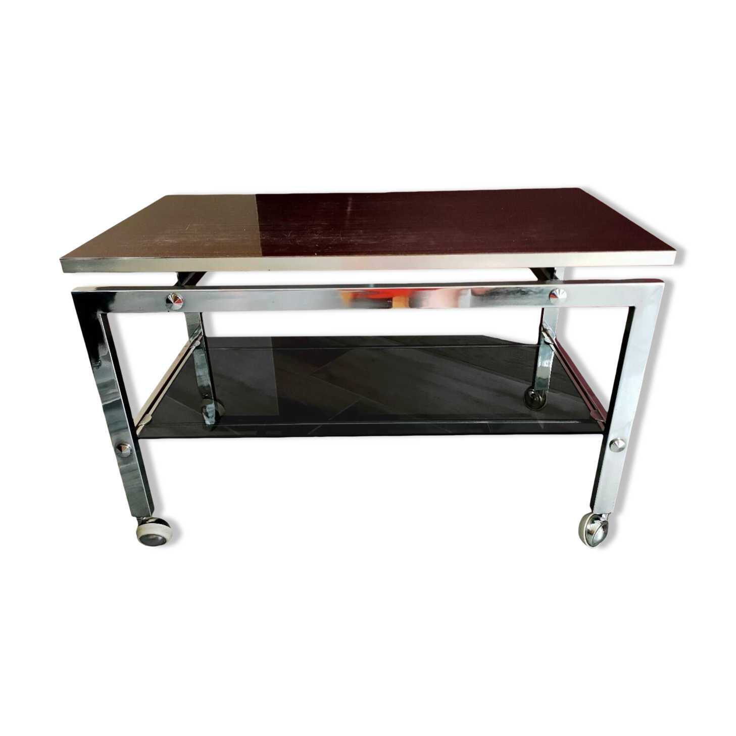 Vintage chrome coffee table